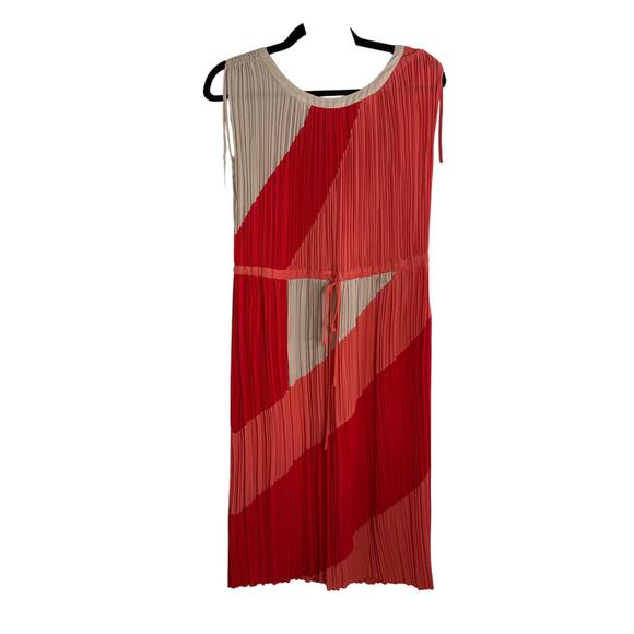 BCBG MaxAzria Hailey Dress Women's Small Color Block Pleated Redberry - Picture 5 of 5